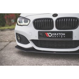 Накладка сплиттер на передний бампер на BMW 1 F20 / F21 M-Pack / M140i рестайл